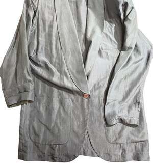 Vintage Tobbia 100% Silk Navy Blazer Women’s Size 14 Longline